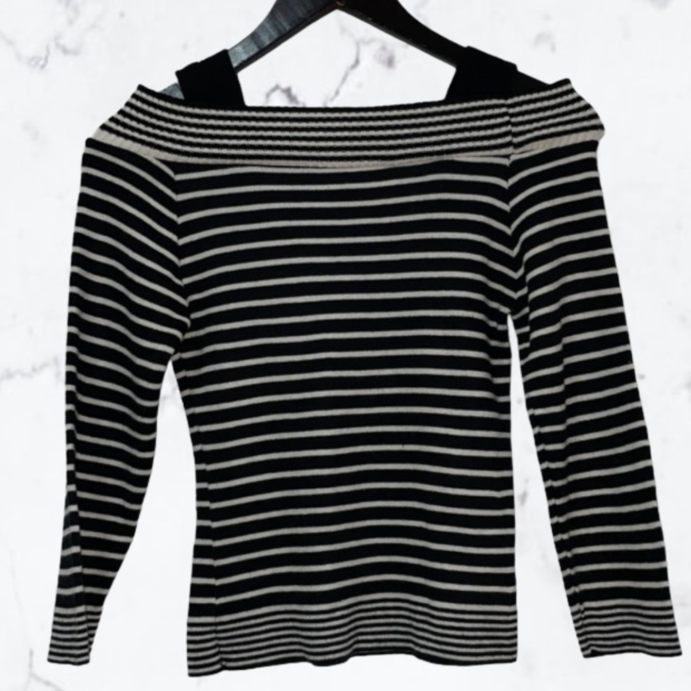Chesley Off the Shoulder Striped Sweater